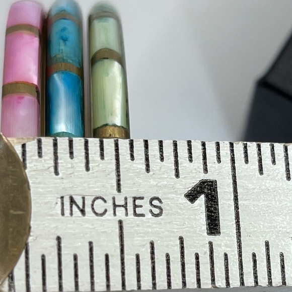 INDIA MOP Shell Inlay Brass Bangle Stacking Boho Bracelet Lot Bollywood - Picture 7 of 10